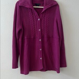 Calvin Klein Jeans Magenta Cardigan Sweater
